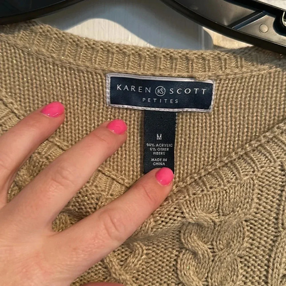 Karen Scott Petites Medium Tan Sweater - Picture 3 of 3